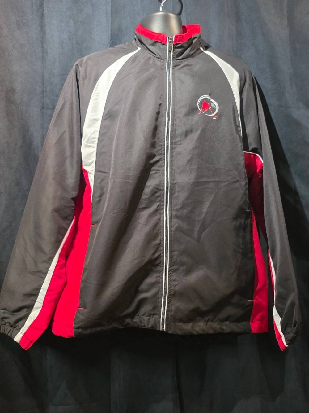 Elevate Sport Lightweight Hockey Windbreaker Jacket – Black & Red – Men's Size L